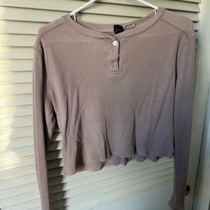 Wild Fable - Long Sleeve Crop Top - Blush